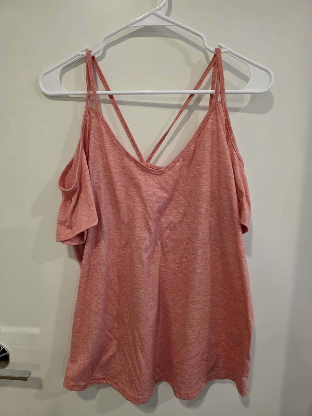 Women's Pink Cold-Shoulder V-Neck Top